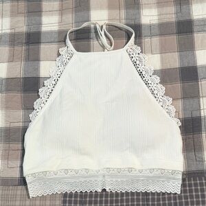 White Lace Halter Top/Bra